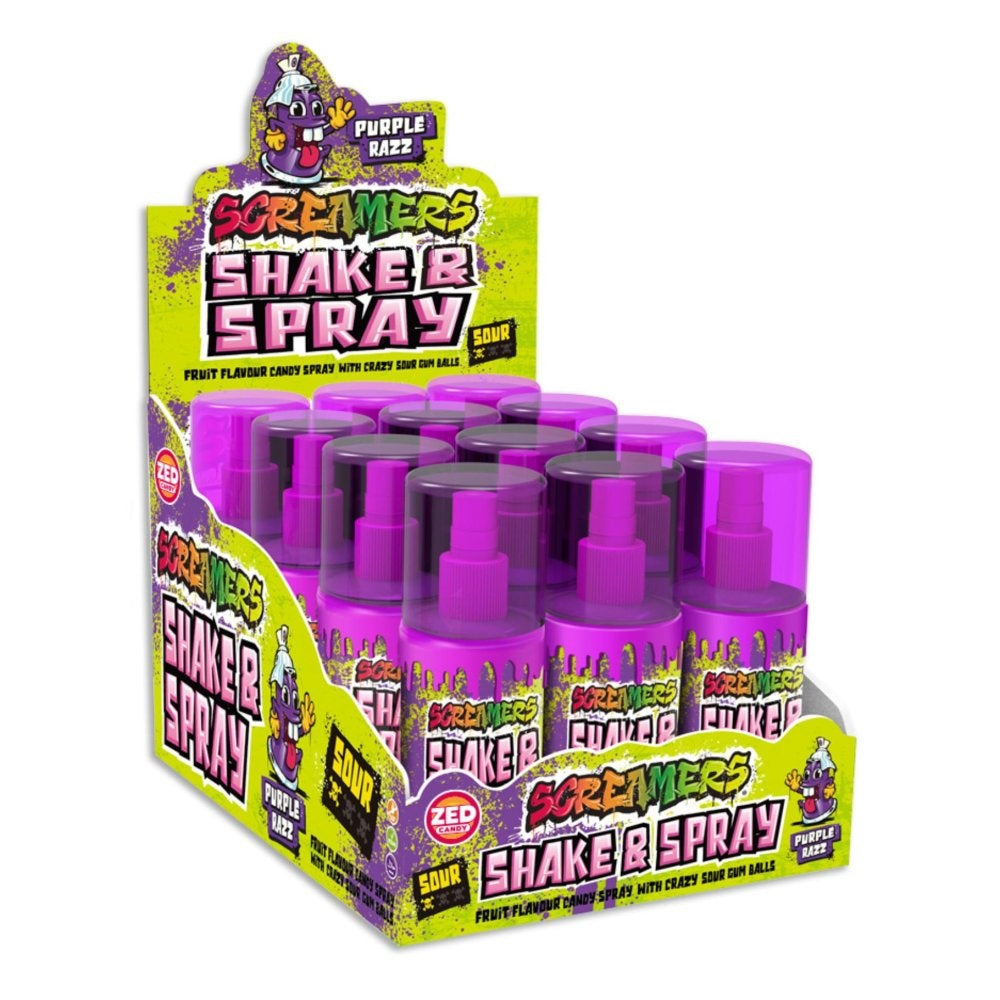 Zed - Screamers Shake & Spray Purple Razz 12 Stuks – candyonlinenl1